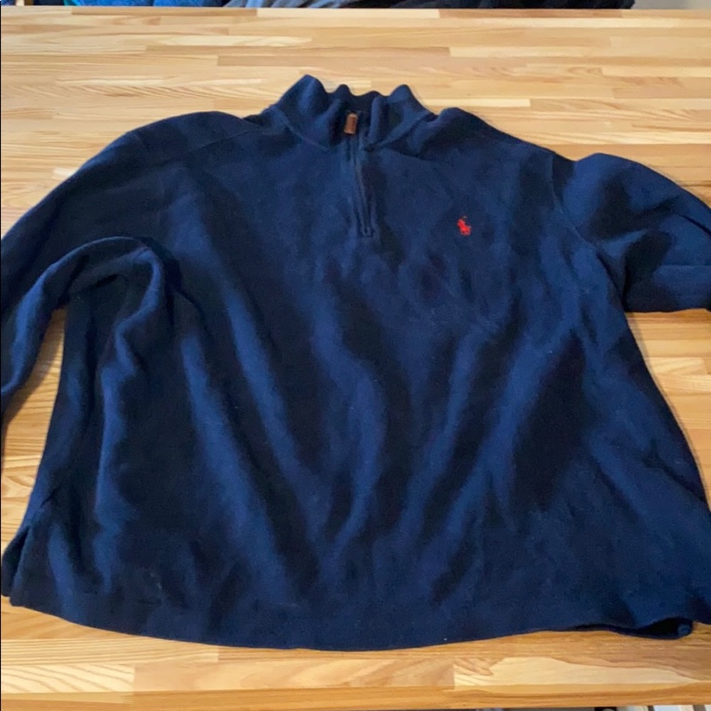 Navy quarter zip pull over, men’s size XL